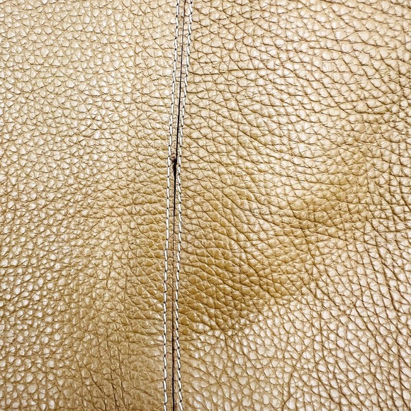 Claudia Firenze Pebbled Genuine Leather Tan Satchel Bag - Picture 7 of 16